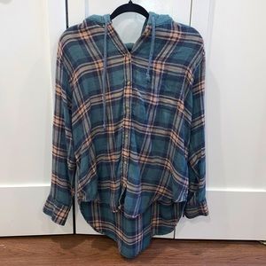 American eagle flannel hoodie!! Size M, great condition!